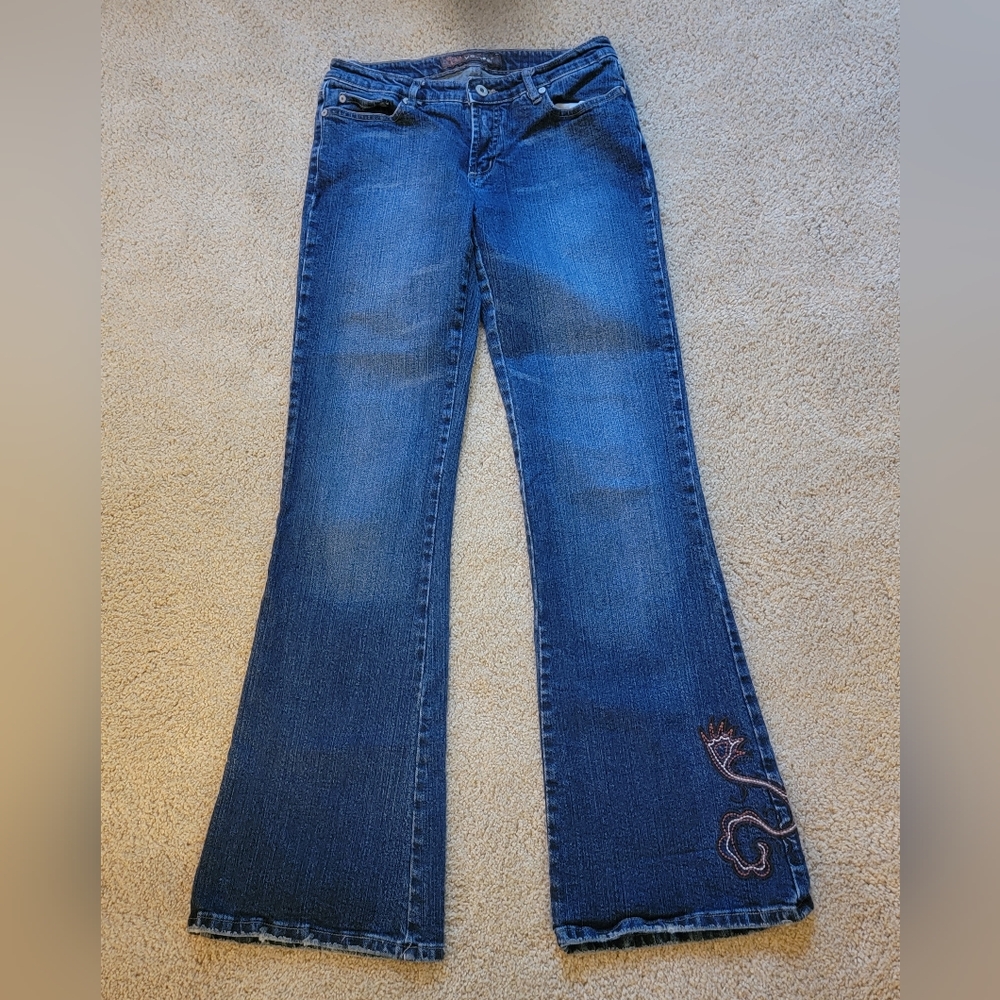 Wet Seal Womens Embroidered Flare Jeans - Size 5